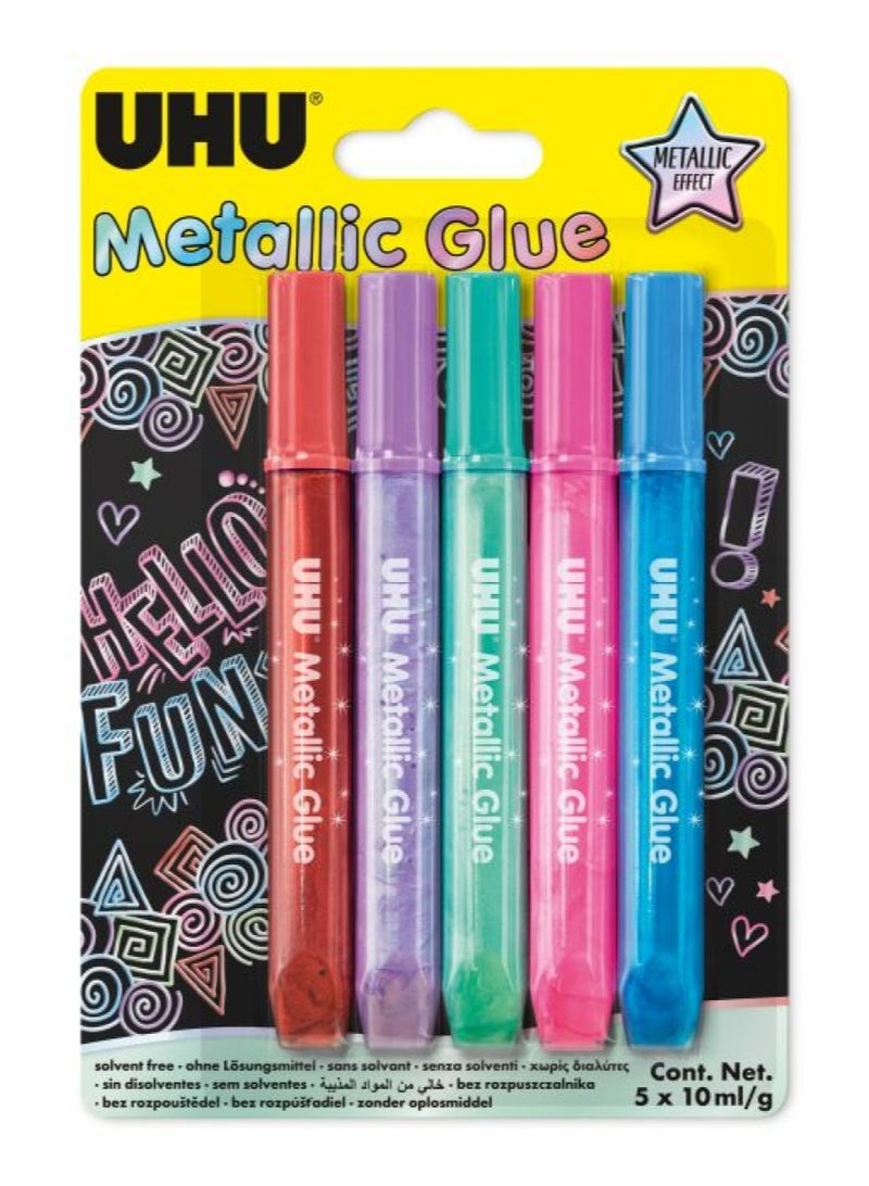 5-Piece Metallic Glue For Art And Crafts