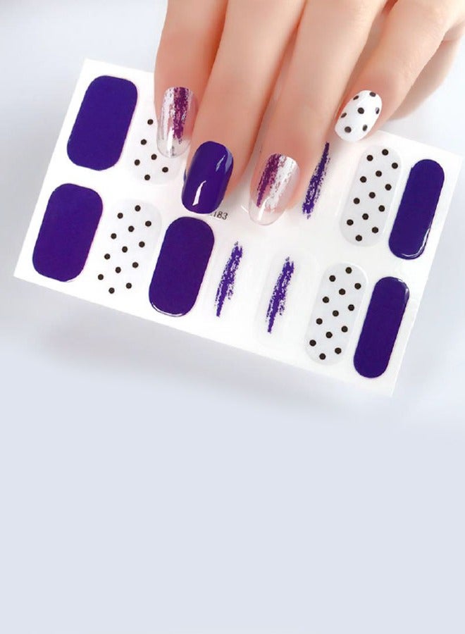 خيشة 14قطعة ستيكر للأضافر بتصاميم عصريه