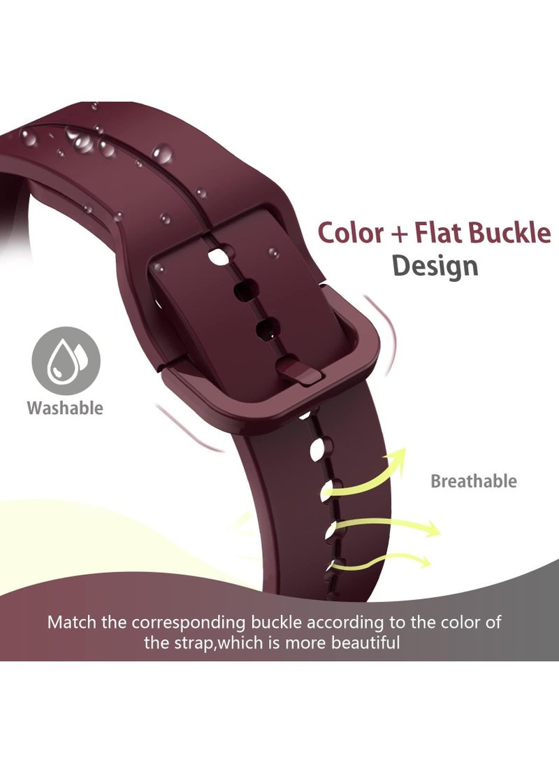 Sweet seven 5Pack Silicone Replacement Strap for Samsung Galaxy Watch 5 Pro 45mm, Galaxy Watch 4 40mm 44mm, Classic 42mm 46mm No Gap Replacement Strap with Colorful Buckle(Black/Grey/Red/Blue/Green) - Image 5