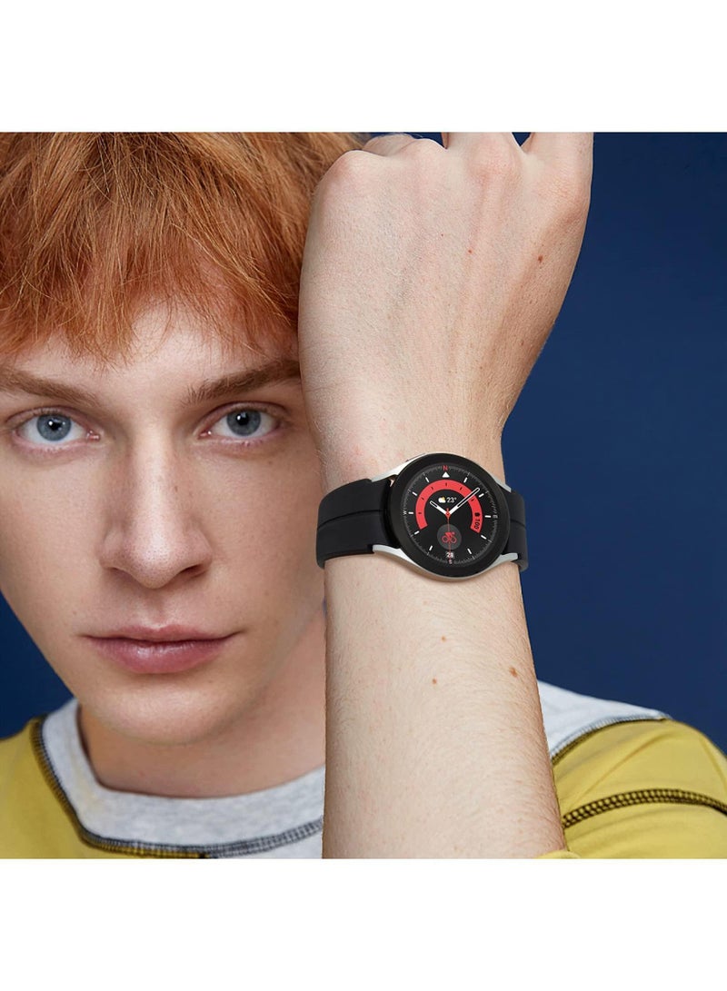 Sweet seven 5Pack Silicone Replacement Strap for Samsung Galaxy Watch 5 Pro 45mm, Galaxy Watch 4 40mm 44mm, Classic 42mm 46mm No Gap Replacement Strap with Colorful Buckle(Black/Grey/Red/Blue/Green) - Image 3