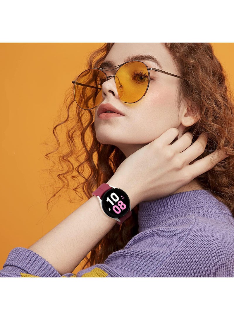 Sweet seven 5Pack Silicone Replacement Strap for Samsung Galaxy Watch 5 Pro 45mm, Galaxy Watch 4 40mm 44mm, Classic 42mm 46mm No Gap Replacement Strap with Colorful Buckle(Black/Grey/Red/Blue/Green) - Image 2