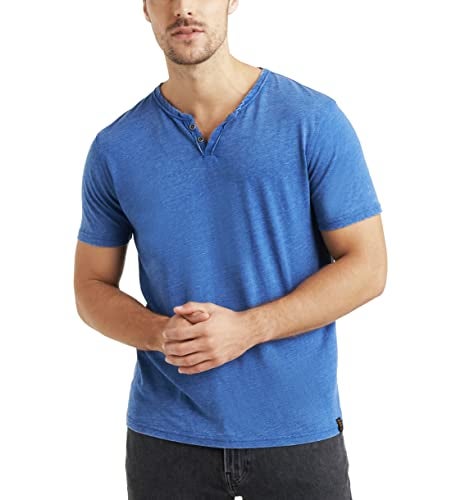 Lucky Brand Men's Venice Burnout Notch Neck Tee Shirt, Monaco Blue, X-Large - Image 5