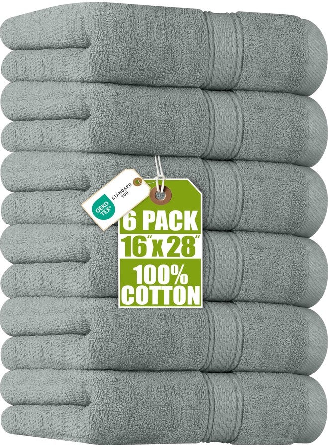 Utopia Towels [6 Pack Premium Hand Towels Set, (16 x 28 inches) 100% Ring Spun Cotton, Ultra Soft and Highly Absorbent 600GSM Towels for Bathroom, Gym, Shower, Hotel, and Spa (Cool Grey) - Image 1