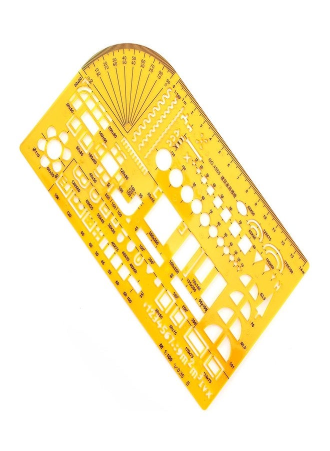 Utoolmart Geometric Drawings Templates Measuring Rulers Plastic Measuring Templates for Building Formwork 1pcs - Image 1