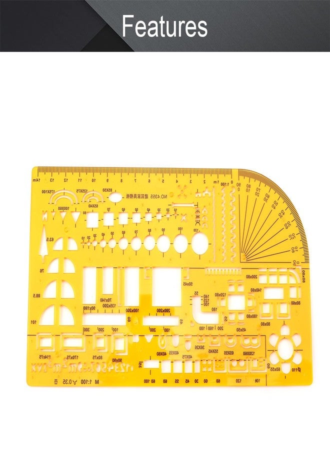 Utoolmart Geometric Drawings Templates Measuring Rulers Plastic Measuring Templates for Building Formwork 1pcs - Image 3