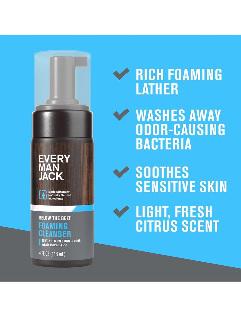 Every Man Jack - Every Man Jack Mens Foaming Groin Wash - Gentle Cleanser for Below The Belt - Made w/ Naturally Derived Ingredients like Witch Hazel & Aloe Vera - 4 Fl Oz (1 Pack) - Image 1