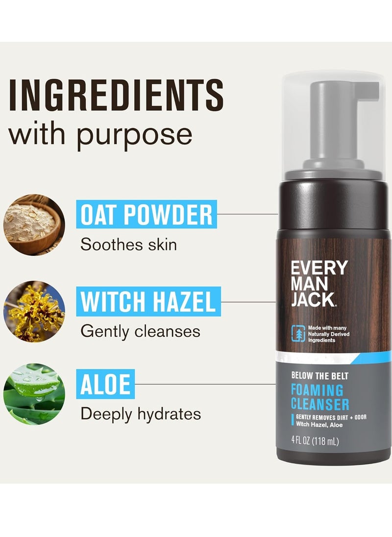 Every Man Jack - Every Man Jack Mens Foaming Groin Wash - Gentle Cleanser for Below The Belt - Made w/ Naturally Derived Ingredients like Witch Hazel & Aloe Vera - 4 Fl Oz (1 Pack) - Image 1
