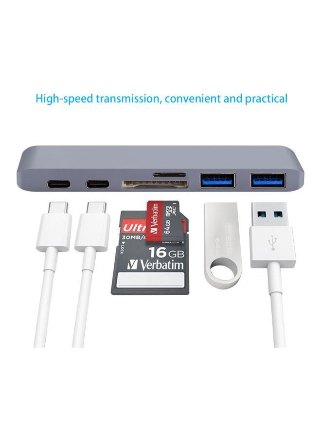 نيبمينينت - موزع 6 في 1 متعدد الوظائف بمنفذ USB Type-C رمادي - Image 1