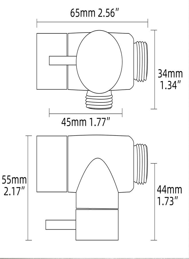 Tecmolog Shower Adapter Brass G1/2 Shower Arm Diverter Chrome for Handheld Shower Head and Fixed Shower Head - Image 5