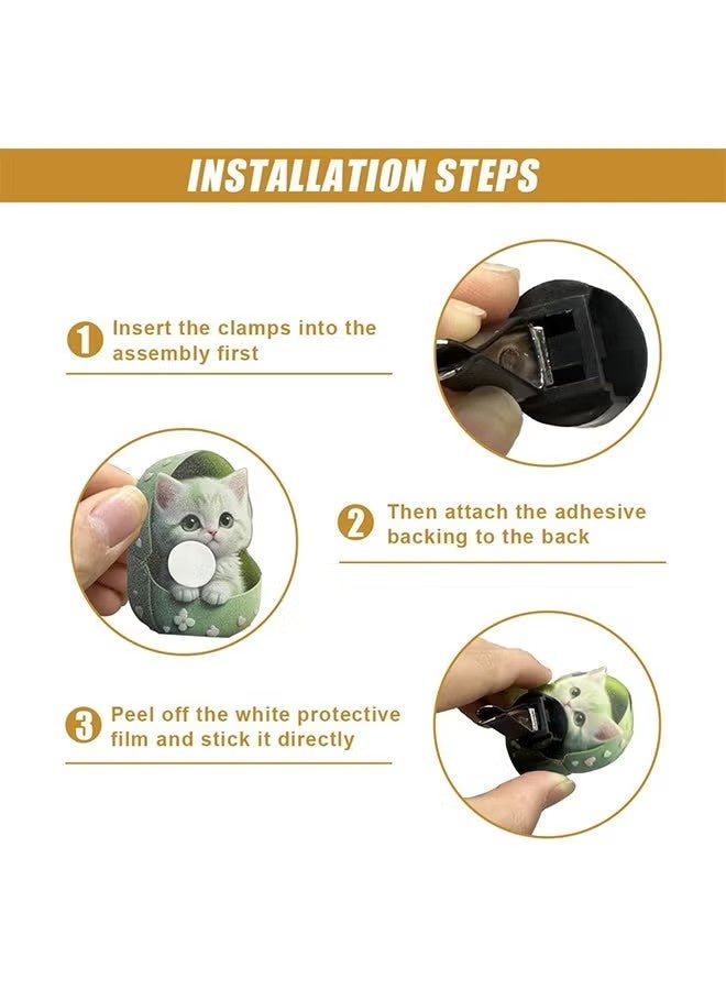 4 Pcs Cute Cat Car Air Vent Decoration Clamped Scent Holders - Freshen the Air with Pressed Scents - Car Interior Accessories for Driving Fun - Image 2