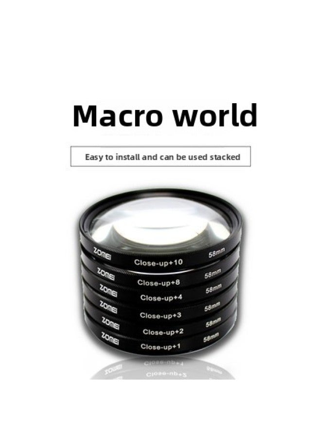 ZOMEI Zhuomei Close-up Lens 62mm Macro Lens +1+2+3+4+8+10 SLR Camera Magnifying Lens Close-up Lens-Color:62mm +3 - Image 5