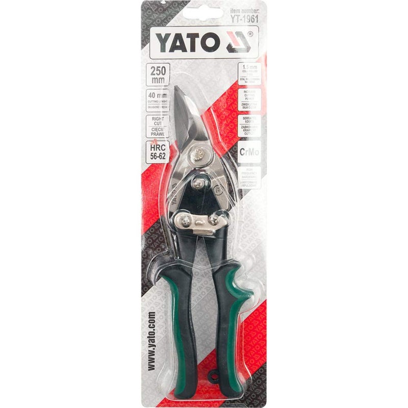 Yato Yato YT1961 Tin Snips Right CutTin Snip CutterSize is 250mmCrMo headHardness 5662HRCIndustrial ToolsPower ToolsHand ToolsTin Snip ToolsCutting ToolsSnippers - Image 2