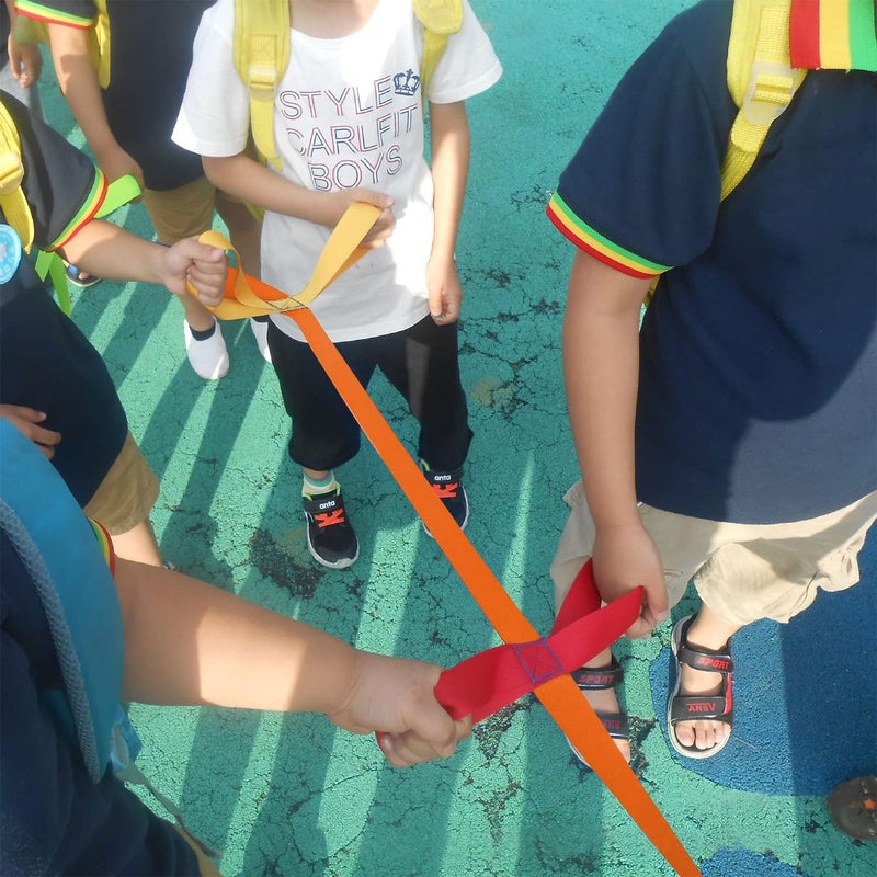 Lainrrew Walking Rope, Colorful Walking Rope with Handles Outdoor Safety Daycare Rope for Preschool Children Daycare School (Orange) - Image 5