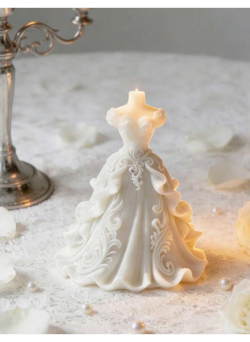 Sweet Cathy Wedding Dress Candle 3D Scented Handmade Soy Wax for Valentine's Mother's Day Anniversary Home Decoration Thanksgiving Gift - Image 1