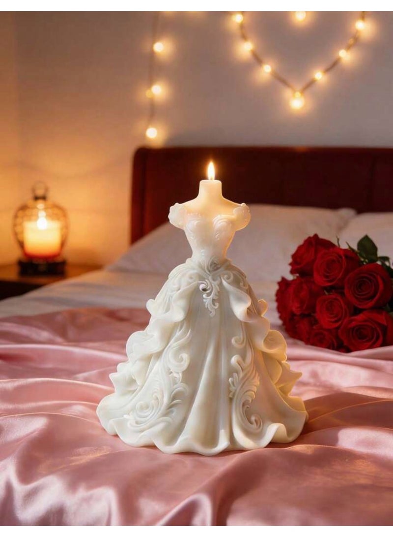 Sweet Cathy Wedding Dress Candle 3D Scented Handmade Soy Wax for Valentine's Mother's Day Anniversary Home Decoration Thanksgiving Gift - Image 2