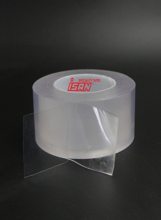 ISAN شريط ISAN® NANO GEL سمك 1 مم، عرض 48 مم (2 بوصة تقريبًا) × طول 3 أمتار، شفاف مزدوج الجوانب، قابل للغسل وإعادة الاستخدام (قطعتان). - Image 1