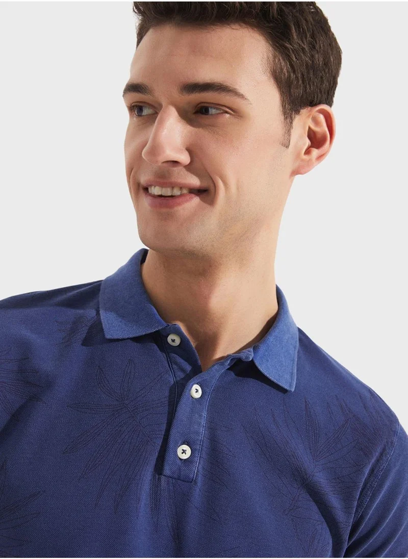 جون Patterned Slim Fit Polo