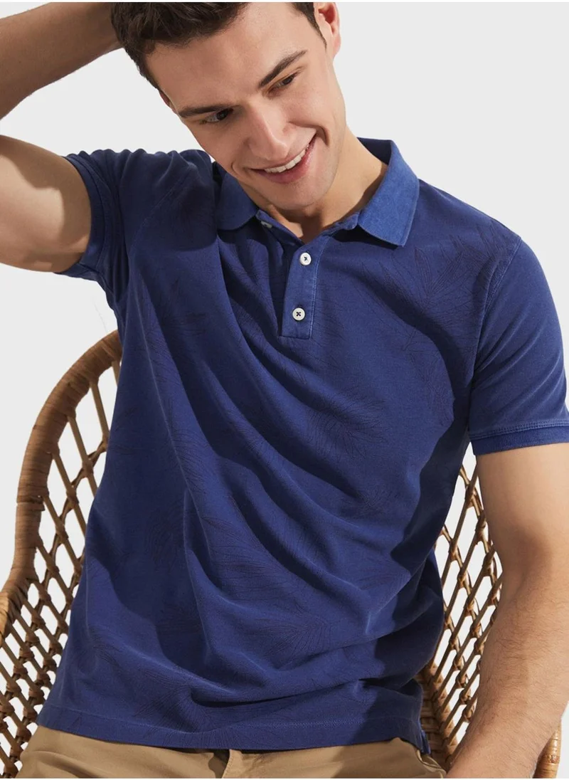 جون Patterned Slim Fit Polo