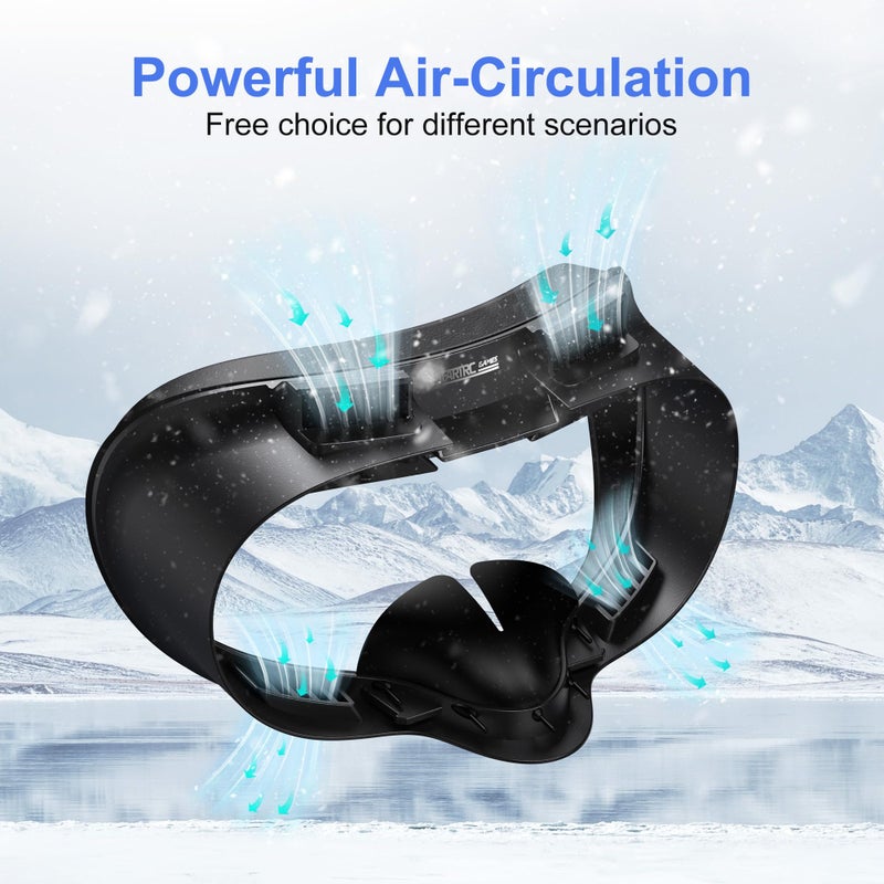 STARTRC GAMES Facial Interface Cooling Fan for Meta Quest 3S Accessories, Soft PU Leather & Ice Silk Cotton Face Pad Compatible with Oculus Quest 3S, Adjustable Fan to Relieve Lens Fogging (3 Speeds) - Image 5