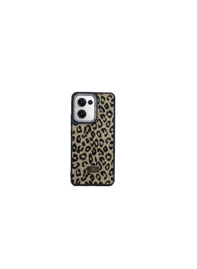Compatible with  Oppo Reno 13 Mobile Phone Case With a Leopard Print Design, a Stylish Case for Women and Girls, Slim and Soft, Made of Flexible TPU Silicone, Shockproof and Protective. (Tiger Beige)
