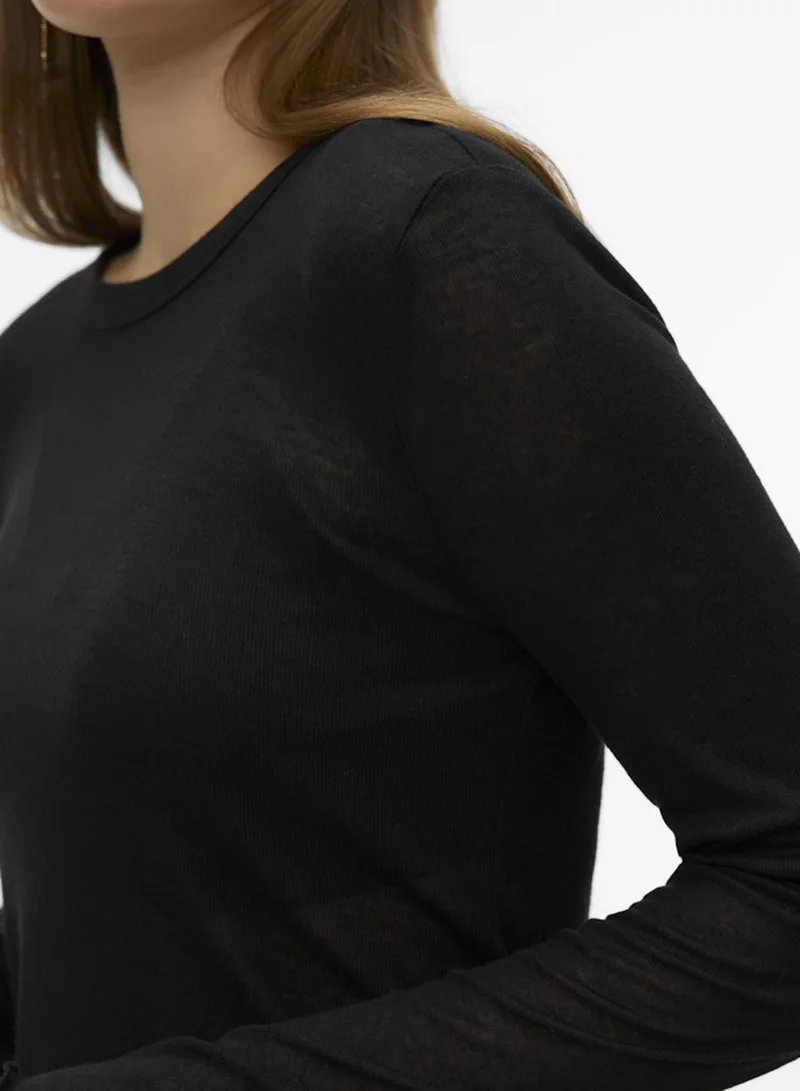 Vero Moda black Long Sleeve Fitted Top for Women | Best Price UAE
