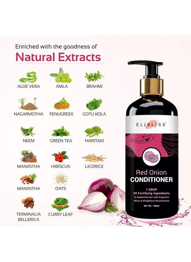 ELIBLISS - Red Onion Conditioner For Hair Growth & Hair Fall Control With Red Onion Seed Oil Extract Black Seed Oil &Hydrolyzed Wheat Protein - Image 1