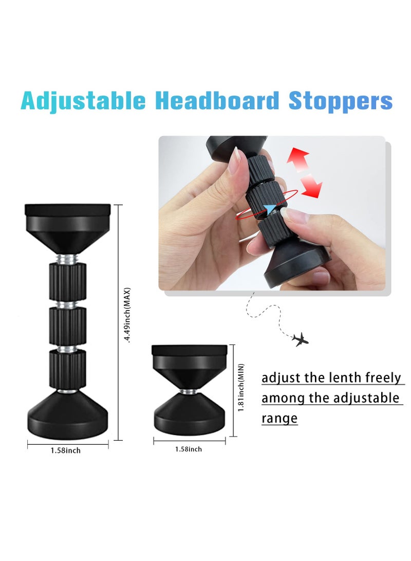 SYOSI Adjustable Headboard Stoppers, Threaded Bed Frame Anti-Shake Tool, Bedside Stopper Prevent Loosening Anti-Shake Fixer, Telescopic Stabilizer, Protect Wall  - Image 4