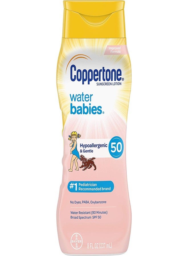 Coppertone Waterbabies Aloe & Vitamin-E Lotion SPF 50, 8 oz, 2-Pack - Image 1