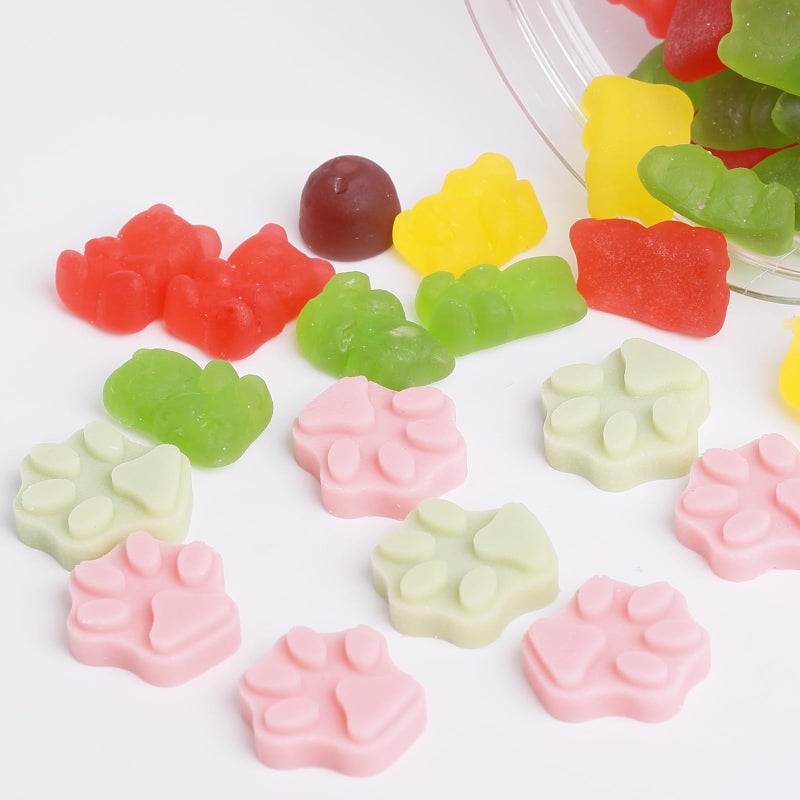 Amyandone Mini Paw Print Silicone Molds 69 Cavities Food Grade Pawprint Mold For Chocolate Candy Jelly Gummy Dog Treats Cake D?Cor Snack Biscuits (With A Scraper) - Image 4