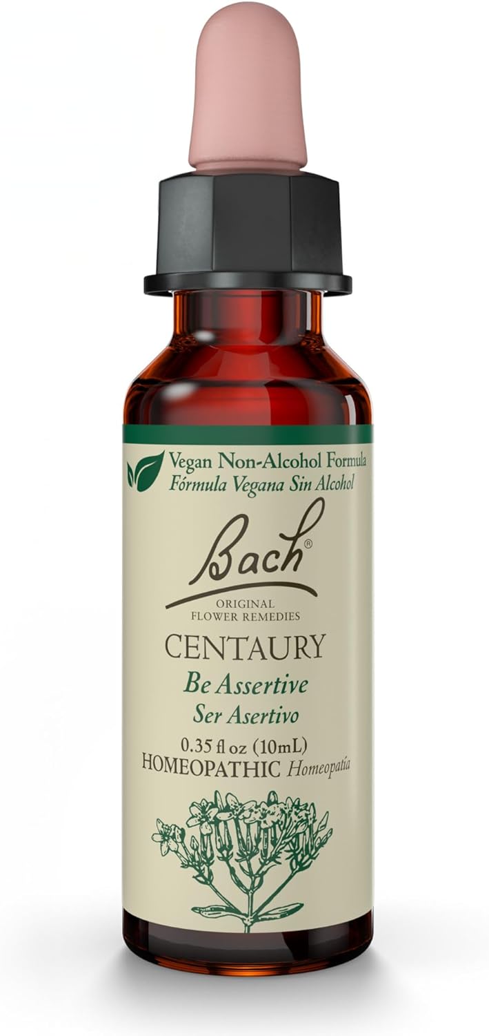 Bach Bach Original Flower Remedies, Centaury (Non-Alcohol Formula) - Be Assertive - Natural Homeopathic Flower Essence for Emotional Balance - Vegan, Gluten Free, Sugar Free - 10mL Dropper 