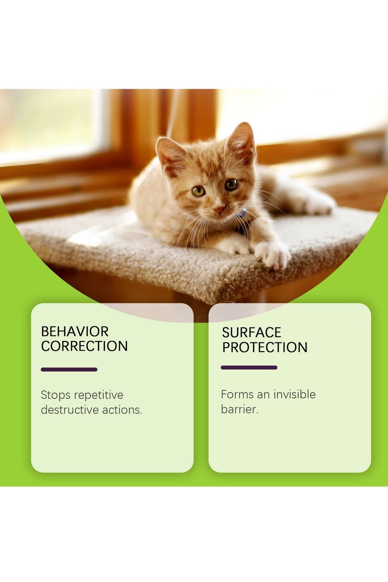 YEGBONG Natural Cat Deterrent Spray - 100ml No-Scratch Formula, Furniture Protector with Plant-Based Ingredients, Training Aid to Keep Cats Off Counters/Couches (Indoor Use, Unscented) - Image 2