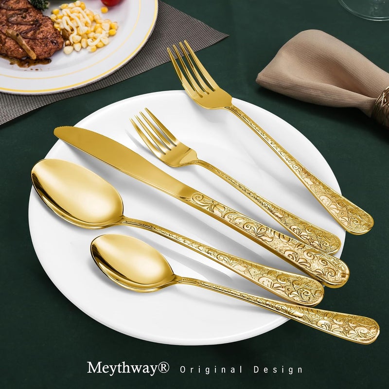 Meythway Silverware Set of Gold 40PCs - Image 2