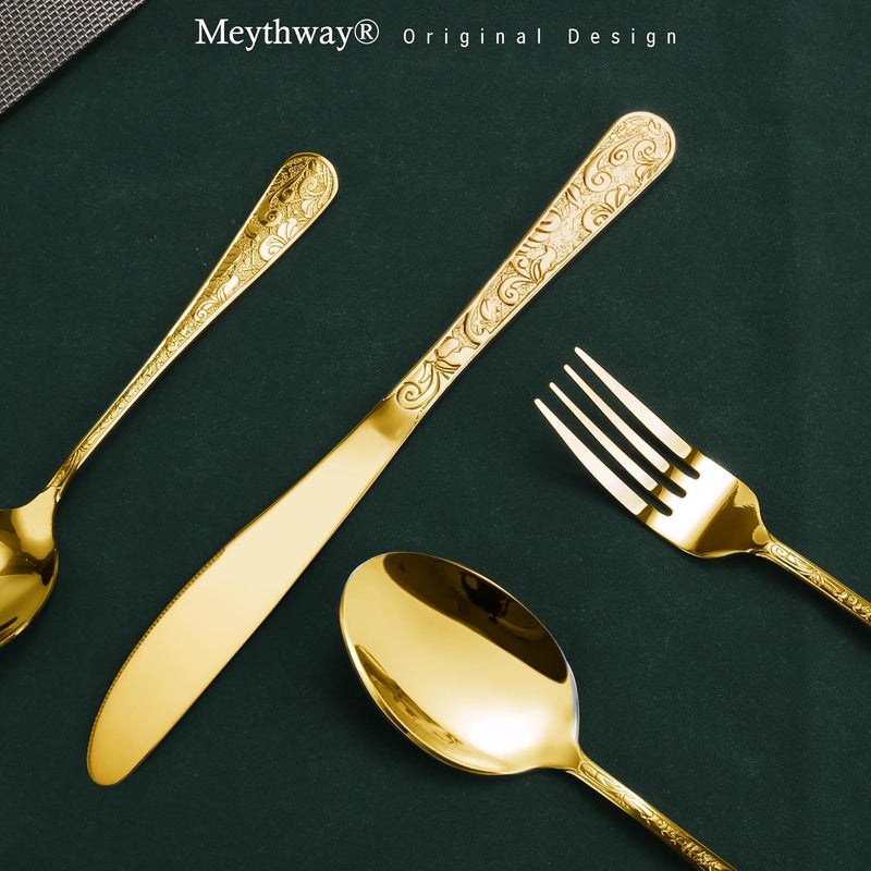 Meythway Silverware Set of Gold 40PCs - Image 5