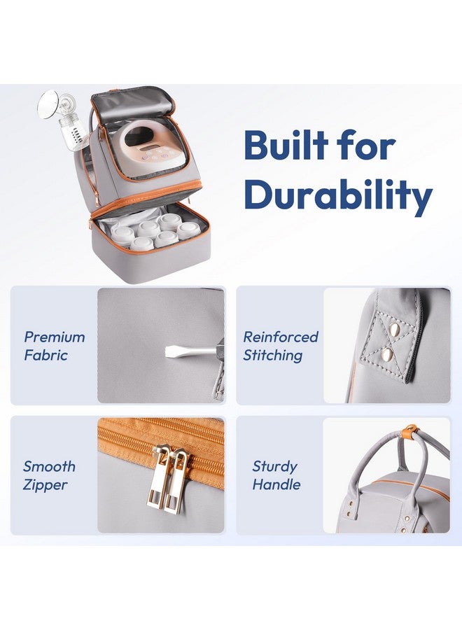 NCVI Breast Pump Bag for Spectra S1/S2, Breast Milk Cooler Travel Bag with Ice Pack, Double Layer Removable Breast Pump Backpack for Working Moms, Insulated Cooler Bag for Bottle & Nursing Essentials - Image 5