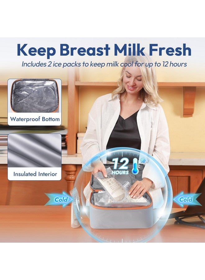 NCVI Breast Pump Bag for Spectra S1/S2, Breast Milk Cooler Travel Bag with Ice Pack, Double Layer Removable Breast Pump Backpack for Working Moms, Insulated Cooler Bag for Bottle & Nursing Essentials - Image 4