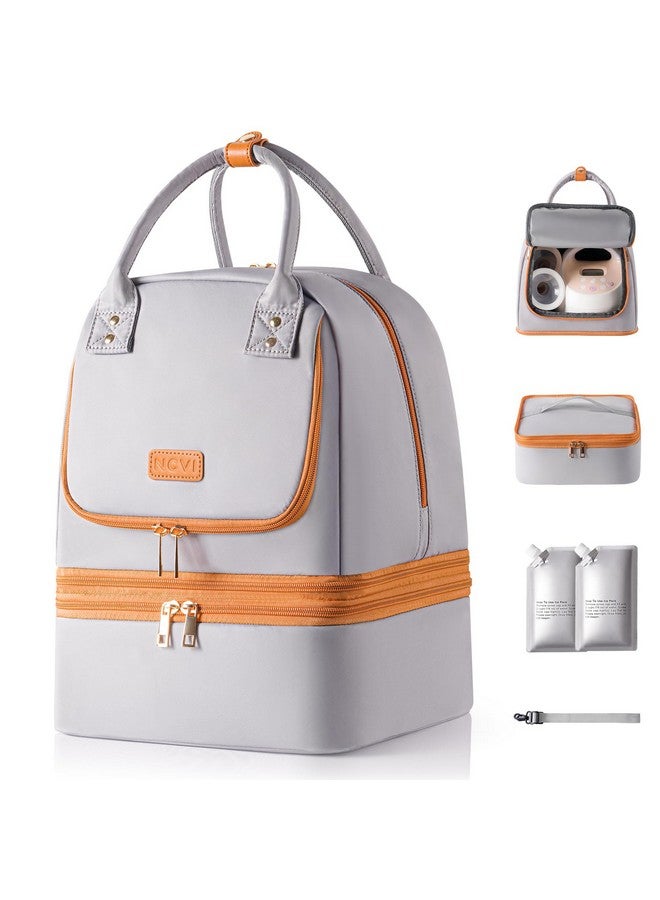 NCVI Breast Pump Bag for Spectra S1/S2, Breast Milk Cooler Travel Bag with Ice Pack, Double Layer Removable Breast Pump Backpack for Working Moms, Insulated Cooler Bag for Bottle & Nursing Essentials - Image 1