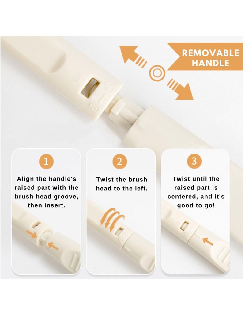 Captaintech Travel Baby Bottle Brush Kit, Travel Size Baby Bottle Drying Rack Kit with Silicone Bottle Brush, Nipple Cleaning Brush and Soap Dispenser - Cute Bear - Image 5