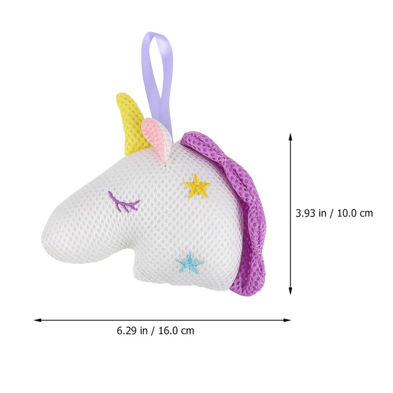 Unicorn Mesh Bath Sponge Ball 2 Pack White Exfoliating Shower Pouf Body Scrubber - Image 3