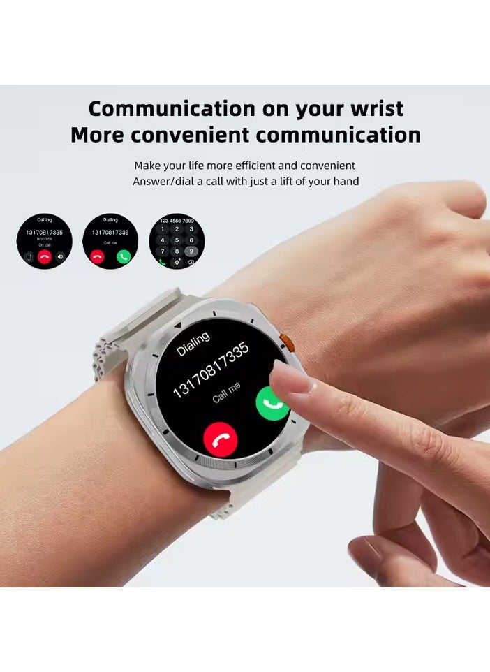 WISME - WISME WS-X1 Ultra Smartwatch With 3 Pair Straps and Charging Cable Designed For Ladies and Gents Silver - Image 1