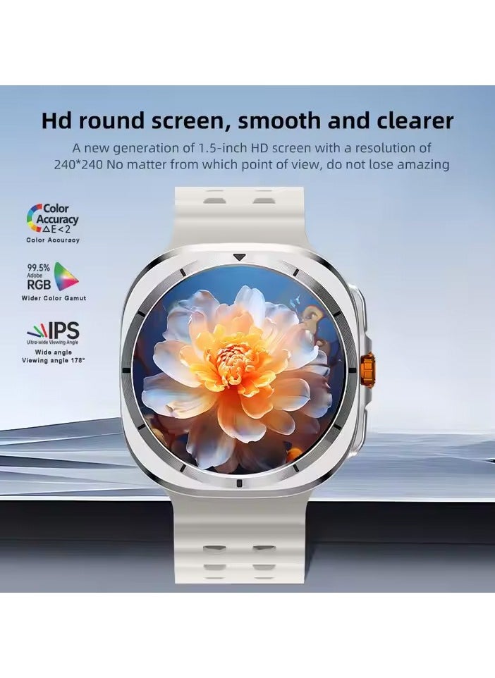 WISME - WISME WS-X1 Ultra Smartwatch With 3 Pair Straps and Charging Cable Designed For Ladies and Gents Silver - Image 1