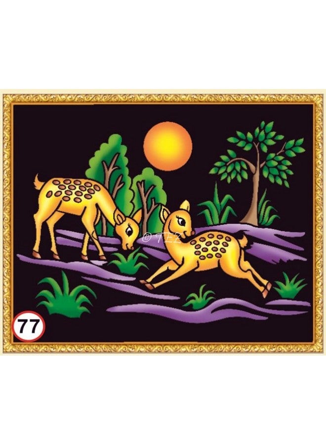 Tez DIY - Emboss Painting Kit, Pair of Deer, Medium(13x19 inch), Design No. 77 - Image 1