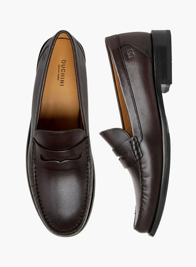 DUCHINI Men's Solid Slip-On Loafers