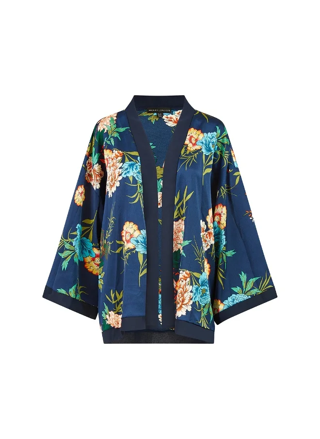 ميلا لندن Floral Print Satin Kimono