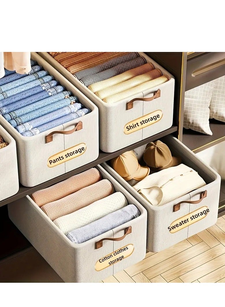 NORHOR 4PCS Foldable Clothes Storage Boxes, Large Fabric Organizer Bins for Bedroom, Closet and Living Room - Image 5
