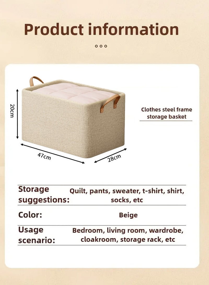 NORHOR 4PCS Foldable Clothes Storage Boxes, Large Fabric Organizer Bins for Bedroom, Closet and Living Room - Image 2