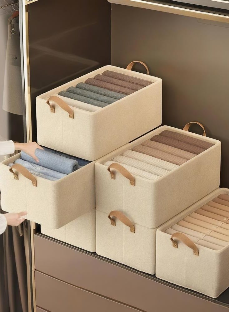 NORHOR 4PCS Foldable Clothes Storage Boxes, Large Fabric Organizer Bins for Bedroom, Closet and Living Room - Image 1