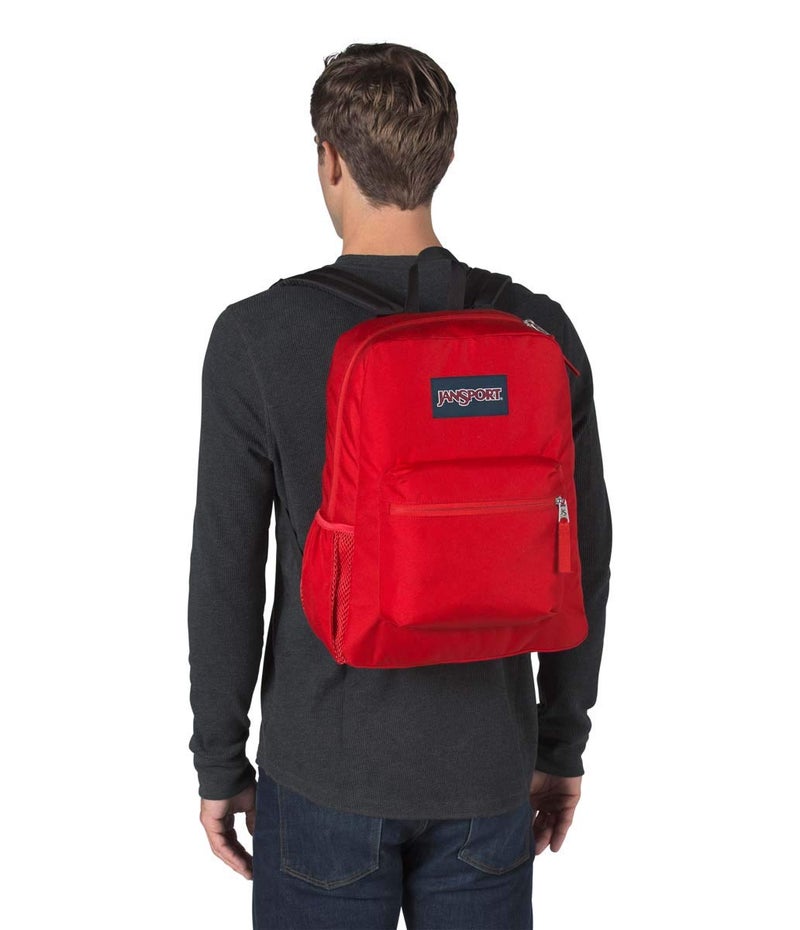 JanSport Cross Town Backpack 17" x 12.5" x 6" - Simple Bag for Everyone with 1 Main Compartment, Front Utility Pocket - Premium Class Accessories - Red Tape - Image 3