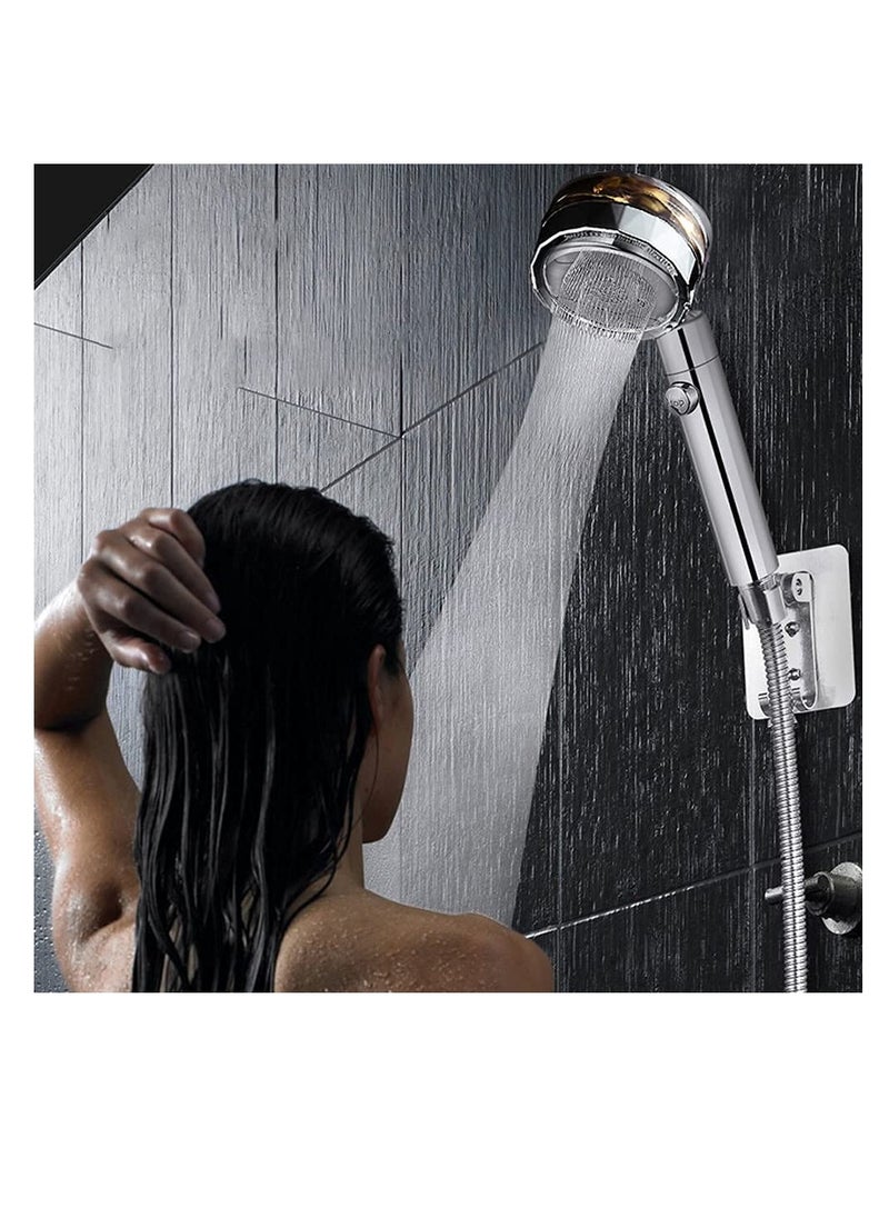 Excefore - High Pressure Water Saving Shower，High-pressure shower head with filter and pause switch， Easy Install Handheld Turbocharged Shower Head 360 Degrees Rotating Blue - Image 1