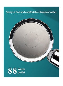 Excefore High Pressure Water Saving Shower，High-pressure shower head with filter and pause switch， Easy Install Handheld Turbocharged Shower Head 360 Degrees Rotating Blue  - Image 3