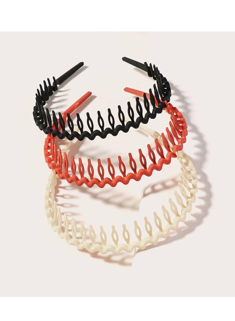 WOVOWOVO WOVOWOVO Plastic Hair Bands with Teeth, 10 Packs Thin Headbands for Women Girls Teens, Non Slip Hair Comb Head Bands Hair Accessories - Image 2